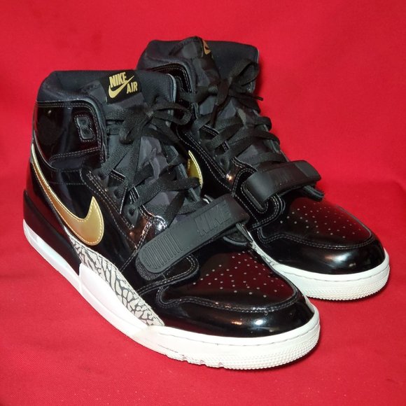 Nike Air Jordan Legacy 312 Patent Leather Black Gold AV3922-007 Men Size 13 main image 8